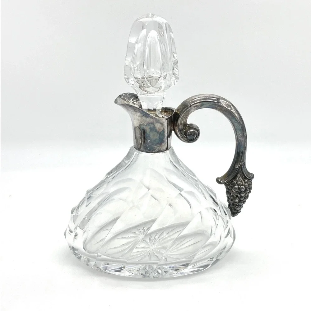 Antique Spritzer & Fuhrmann Sterling Silver‎ & Crystal Decanter Germany